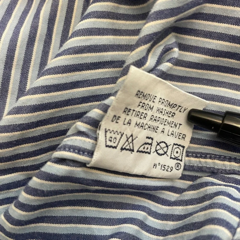 Polo Ralph Lauren‎ Ellington Mens XL Blue White Striped Cotton Button Down Shirt